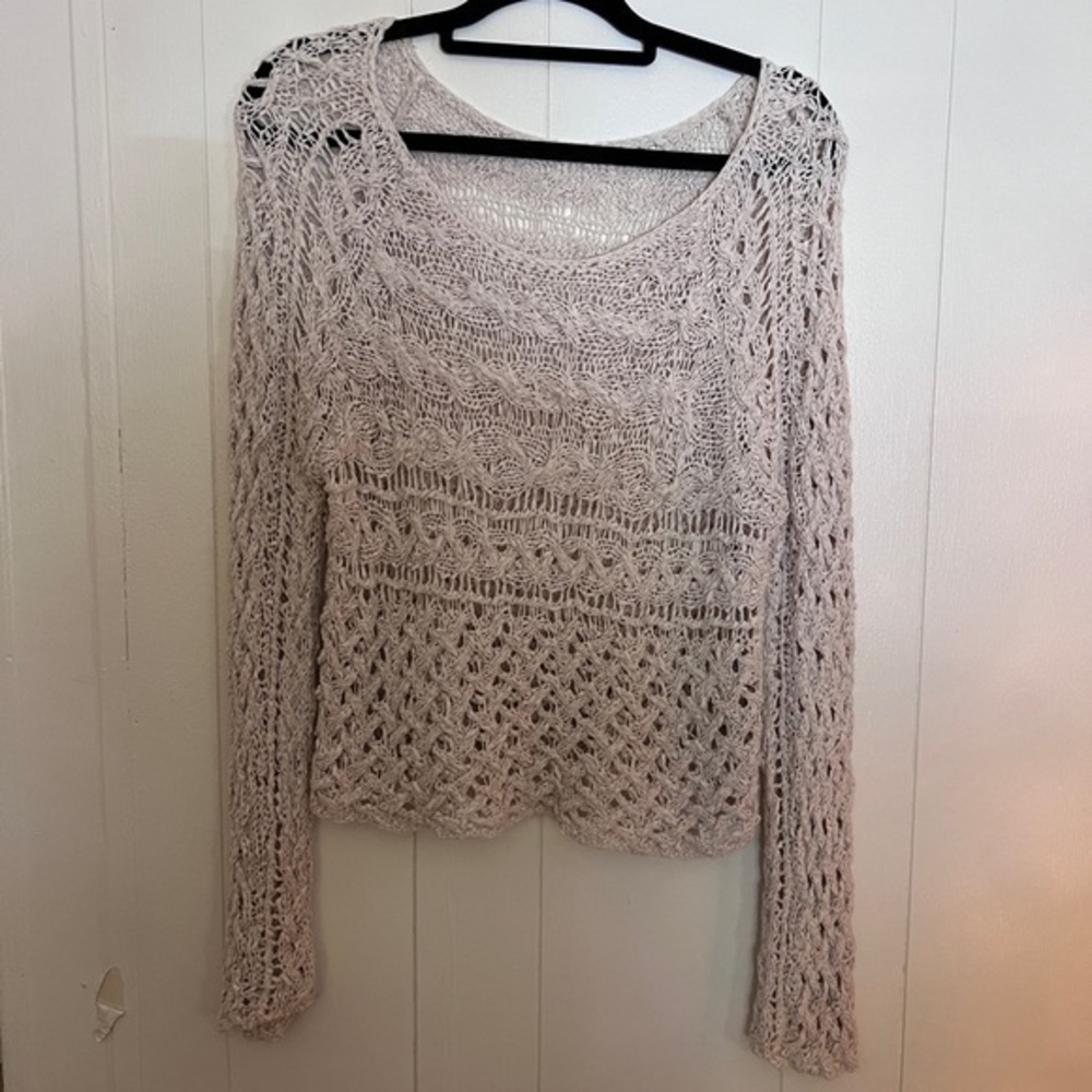 Free People Lightweight Net Sweater
